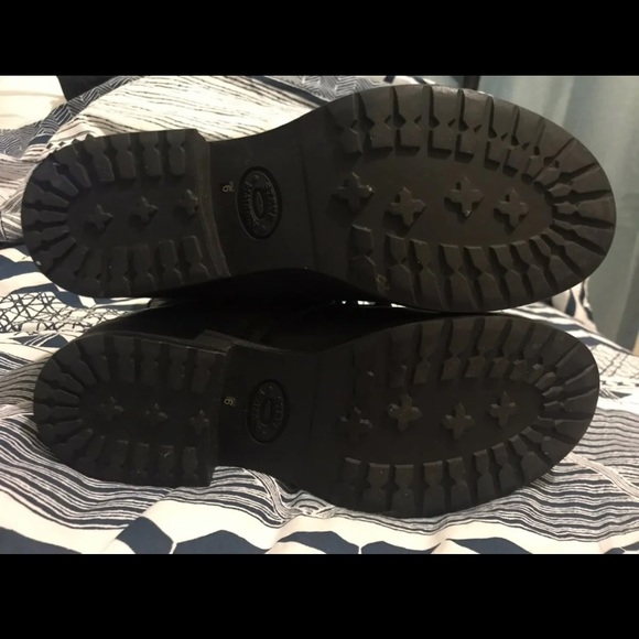 Steve Madden Troopa Black Leather Combat Boots - Picture 3 of 4